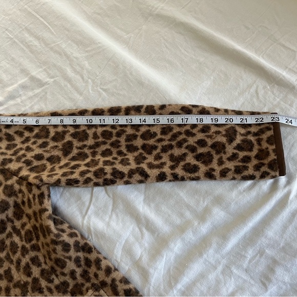 Talbots Leopard Print Merino Wool Long Sleeve Bling Button Blazer/Jacket Sz PL - Picture 7 of 13